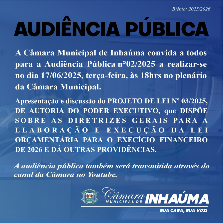 AUDIÊNCIA PÚBLICA Nº 02/2025